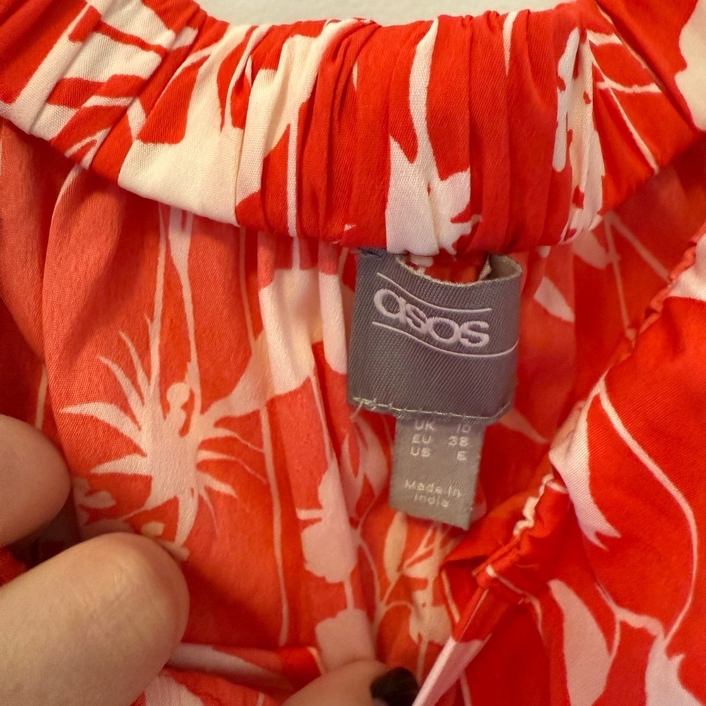 ASOS Red and White Floral Dress - Picture 3 of 3